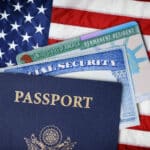 United States passport, social security card and resident card o